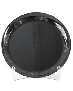 WNADWP9180BK DESIGNERWARE PLASTIC PLATES, 9 INCHES, BLACK, ROUND, 10/PACK