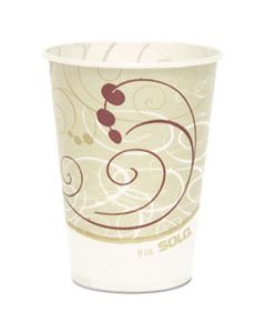 SCCR9NSYM SYMPHONY DESIGN WAX-COATED PAPER COLD CUP, 9 OZ, BEIGE/WHITE, 100/SLEEVE, 20 SLEEVES/CARTON