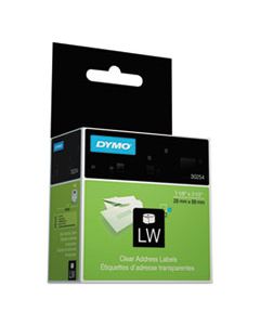 DYM30254 LABELWRITER ADDRESS LABELS, 1.12" X 3.5", CLEAR, 130 LABELS/ROLL
