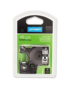 DYM16953 D1 FLEXIBLE NYLON LABEL MAKER TAPE, 0.5" X 11.5 FT, BLACK ON WHITE