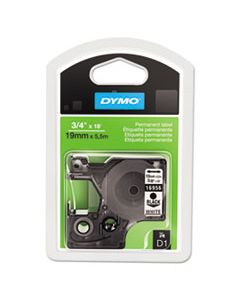 DYM16956 D1 HIGH-PERFORMANCE POLYESTER PERMANENT LABEL TAPE, 0.75" X 18 FT, BLACK ON WHITE