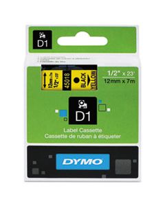 DYM45018 D1 HIGH-PERFORMANCE POLYESTER REMOVABLE LABEL TAPE, 0.5" X 23 FT, YELLOW