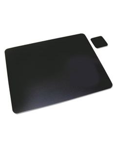 AOP2036LE LEATHER DESK PAD W/COASTER, 20 X 36, BLACK