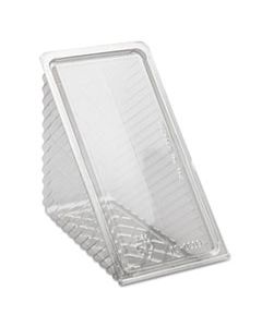 PCTY11334 HINGED LID SANDWICH WEDGES, PLASTIC, CLEAR, 6 1/2 X 3 X 3 1/4, 85/PK, 3 PK/CT