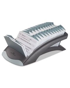 DBL241201 TELINDEX DESK ADDRESS CARD FILE, HOLDS 500 4 1/8 X 2 7/8 CARDS, GRAPHITE/BLACK