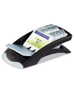 DBL241301 VISIFIX DESK BUSINESS CARD FILE, HOLDS 200 4 1/8 X 2 7/8 CARDS, GRAPHITE/BLACK