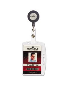 DBL801219 ID/SECURITY CARD HOLDER SET, VERTICAL/HORIZONTAL, REEL, CLEAR, 10/PACK