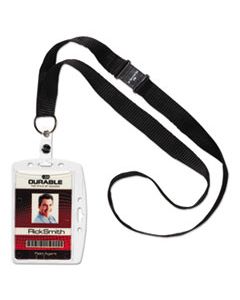 DBL826819 ID/SECURITY CARD HOLDER SET, VERTICAL/HORIZONTAL, LANYARD, CLEAR, 10/PACK