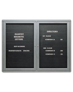 QRT2964LM ENCLOSED MAGNETIC DIRECTORY, 48 X 36, BLACK SURFACE, GRAPHITE ALUMINUM FRAME
