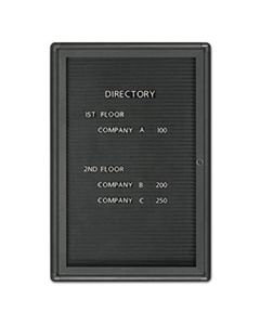 QRT2963LM ENCLOSED MAGNETIC DIRECTORY, 24 X 36, BLACK SURFACE, GRAPHITE ALUMINUM FRAME