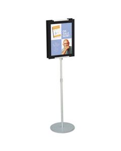 QRT7923 ADJUSTABLE SIGN STAND, METAL, STANDS 44" - 73" HIGH, SILVER