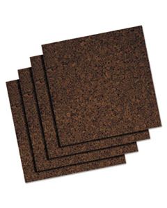 QRT101 CORK PANEL BULLETIN BOARD, BROWN, 12 X 12, 4 PANELS/PACK