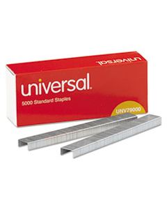UNV79000VP STANDARD CHISEL POINT STAPLES, 0.25" LEG, 0.5" CROWN, STEEL, 5,000/BOX, 5 BOXES/PACK, 25,000/PACK
