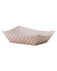 DXERP1008 KANT LEEK POLYCOATED PAPER FOOD TRAY, 4 7/10 X 1 3/5 X 6 1/4, RED PLAID, 1000/CT