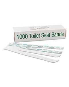 BGC300591 SANI/SHIELD PRINTED TOILET SEAT BAND, PAPER, BLUE/WHITE, 16" WIDE X 1-1/2" DEEP