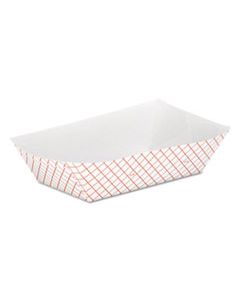 DXERP500 KANT LEEK CLAY-COATED PAPER FOOD TRAY, 6 1/10 X 2 1/10 X 9 3/10, RED PLAID