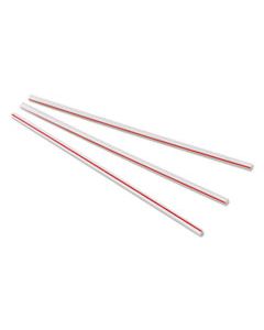 DXEHS551 UNWRAPPED HOLLOW STIR-STRAWS, 5 1/2", PLASTIC, WHITE/RED, 1000/BOX, 10 BOXES/CT