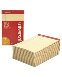 UNV35852 COLORED PERFORATED WRITING PADS, NARROW RULE, 5 X 8, IVORY, 50 SHEETS, DOZEN