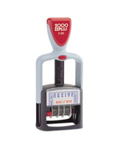 COS011034 TWO-COLOR MESSAGE DATER, 1 3/4 X 1, "RECEIVED", SELF-INKING, BLUE/RED