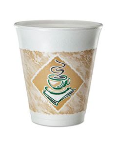 DCC8X8GPK CAFE G FOAM HOT/COLD CUPS, 8 OZ, BROWN/GREEN/WHITE, 25/PACK
