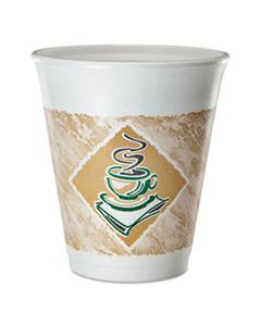 DCC8X8GPK CAFE G FOAM HOT/COLD CUPS, 8 OZ, BROWN/GREEN/WHITE, 25/PACK