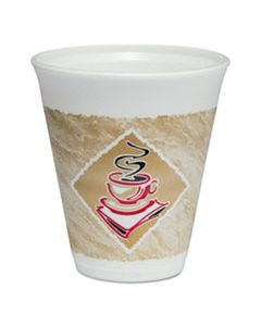 DCC12X16GPK CAFE G FOAM HOT/COLD CUPS, 12 OZ, BROWN/RED/WHITE, 20/PACK