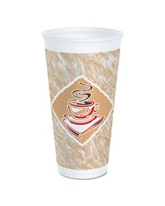 DCC20X16GPK CAFE G FOAM HOT/COLD CUPS, 20 OZ, BROWN/RED/WHITE, 20/PACK