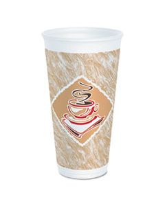 DCC20X16GPK CAFE G FOAM HOT/COLD CUPS, 20 OZ, BROWN/RED/WHITE, 20/PACK