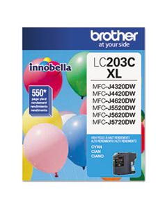 BRTLC203C LC203C INNOBELLA HIGH-YIELD INK, 550 PAGE-YIELD, CYAN