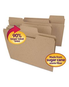 TREE FREE SUPERTAB FILE FOLDERS, 1/3-CUT TABS, LETTER SIZE, NATURAL BROWN, 100/BOX