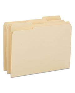 SMD10434 REINFORCED TAB MANILA FILE FOLDERS, 1/3-CUT TABS, LETTER SIZE, 14 PT. MANILA, 100/BOX