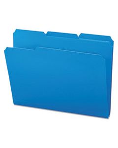 SMD10503 TOP TAB POLY COLORED FILE FOLDERS, 1/3-CUT TABS, LETTER SIZE, BLUE, 24/BOX