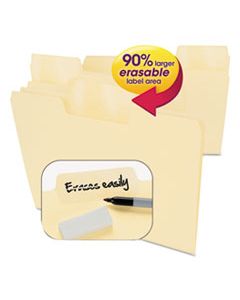 SMD10380 ERASABLE SUPERTAB FILE FOLDERS, 1/3-CUT TABS, LETTER SIZE, MANILA, 24/PACK