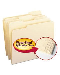 SMD10314 WATERSHED TOP TAB FILE FOLDERS, 1/3-CUT TABS, LETTER SIZE, MANILA, 100/BOX