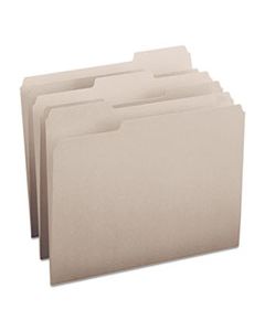 SMD12343 COLORED FILE FOLDERS, 1/3-CUT TABS, LETTER SIZE, GRAY, 100/BOX