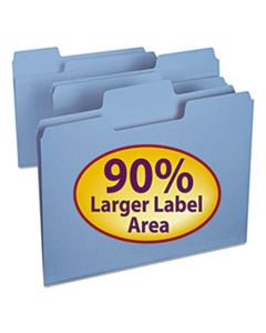 SMD11986 SUPERTAB COLORED FILE FOLDERS, 1/3-CUT TABS, LETTER SIZE, 11 PT. STOCK, BLUE, 100/BOX