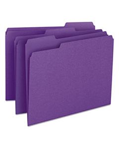 SMD13043 COLORED FILE FOLDERS, 1/3-CUT TABS, LETTER SIZE, PURPLE, 100/BOX