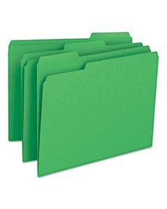SMD12143 COLORED FILE FOLDERS, 1/3-CUT TABS, LETTER SIZE, GREEN, 100/BOX