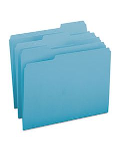 SMD13143 COLORED FILE FOLDERS, 1/3-CUT TABS, LETTER SIZE, TEAL, 100/BOX