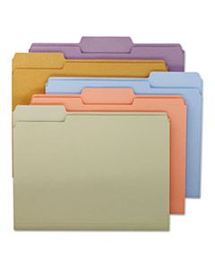 SMD11953 COLORED FILE FOLDERS, 1/3-CUT TABS, LETTER SIZE, ASSORTED, 100/BOX