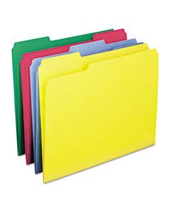 SMD11951 WATERSHED/CUTLESS FILE FOLDERS, 1/3-CUT TABS, LETTER SIZE, ASSORTED, 100/BOX