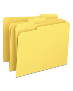 SMD12943 COLORED FILE FOLDERS, 1/3-CUT TABS, LETTER SIZE, YELLOW, 100/BOX