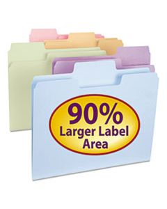 SMD11961 SUPERTAB COLORED FILE FOLDERS, 1/3-CUT TABS, LETTER SIZE, 11 PT. STOCK, ASSORTED, 100/BOX