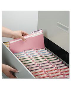 SMD12643 COLORED FILE FOLDERS, 1/3-CUT TABS, LETTER SIZE, PINK, 100/BOX