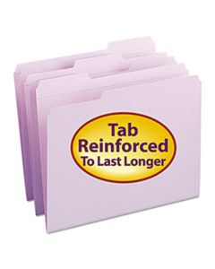 SMD12434 REINFORCED TOP TAB COLORED FILE FOLDERS, 1/3-CUT TABS, LETTER SIZE, LAVENDER, 100/BOX