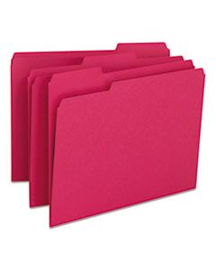 SMD12743 COLORED FILE FOLDERS, 1/3-CUT TABS, LETTER SIZE, RED, 100/BOX