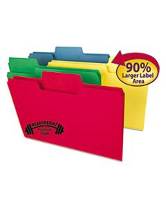 SMD15410 SUPERTAB COLORED FILE FOLDERS, 1/3-CUT TABS, LEGAL SIZE, 14 PT. STOCK, ASSORTED, 50/BOX