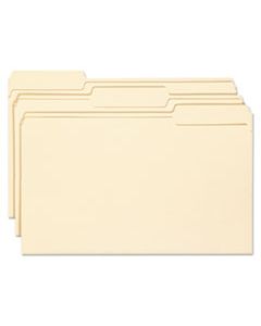 SMD15338 TOP TAB FILE FOLDERS WITH ANTIMICROBIAL PRODUCT PROTECTION, 1/3-CUT TABS, LEGAL SIZE, MANILA, 100/BOX