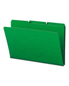 SMD22546 EXPANDING RECYCLED HEAVY PRESSBOARD FOLDERS, 1/3-CUT TABS, 1" EXPANSION, LEGAL SIZE, GREEN, 25/BOX