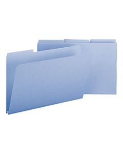 SMD22530 EXPANDING RECYCLED HEAVY PRESSBOARD FOLDERS, 1/3-CUT TABS, 1" EXPANSION, LEGAL SIZE, BLUE, 25/BOX